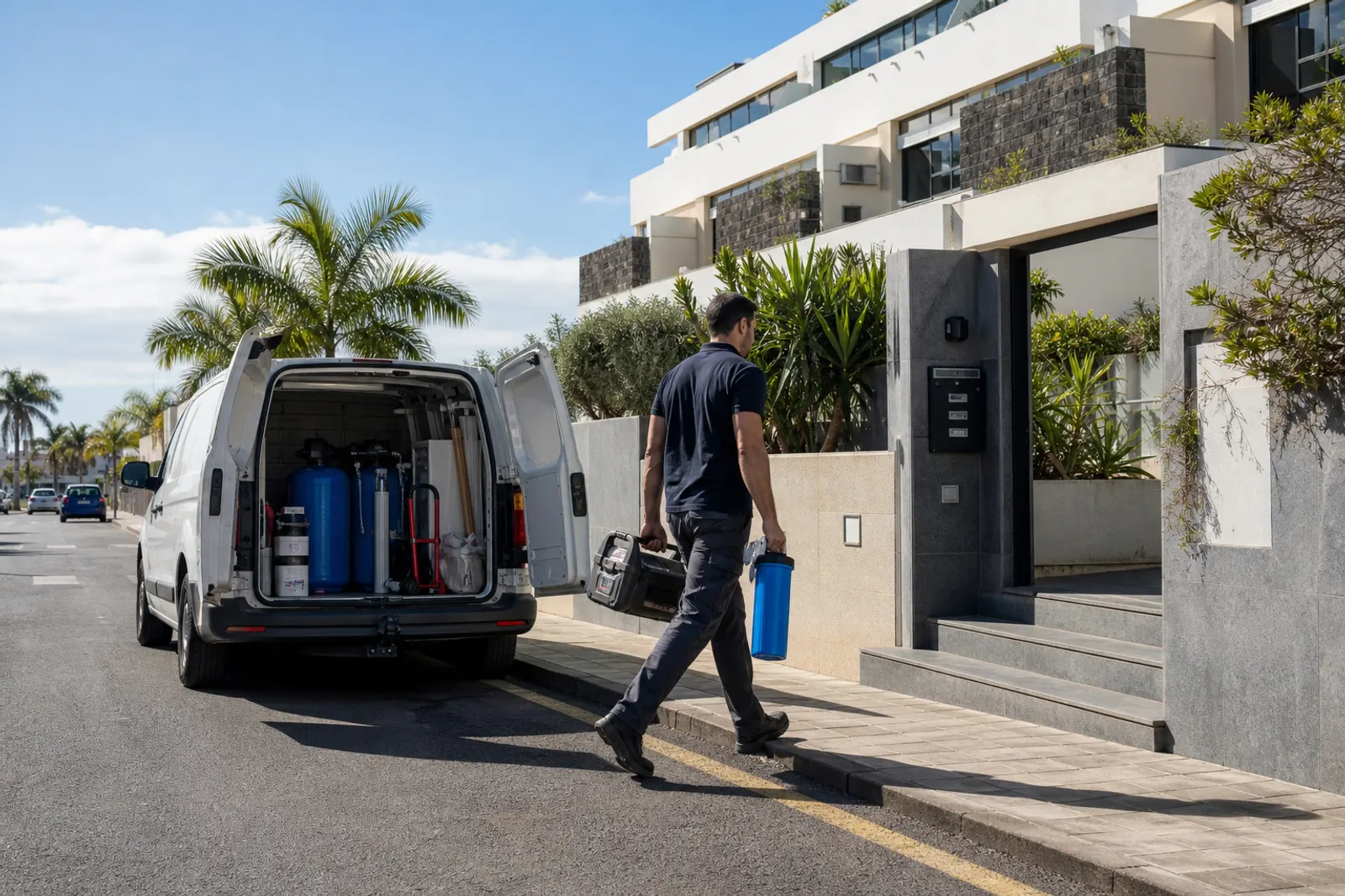 Servicio local de agua en comunidad de Tenerife